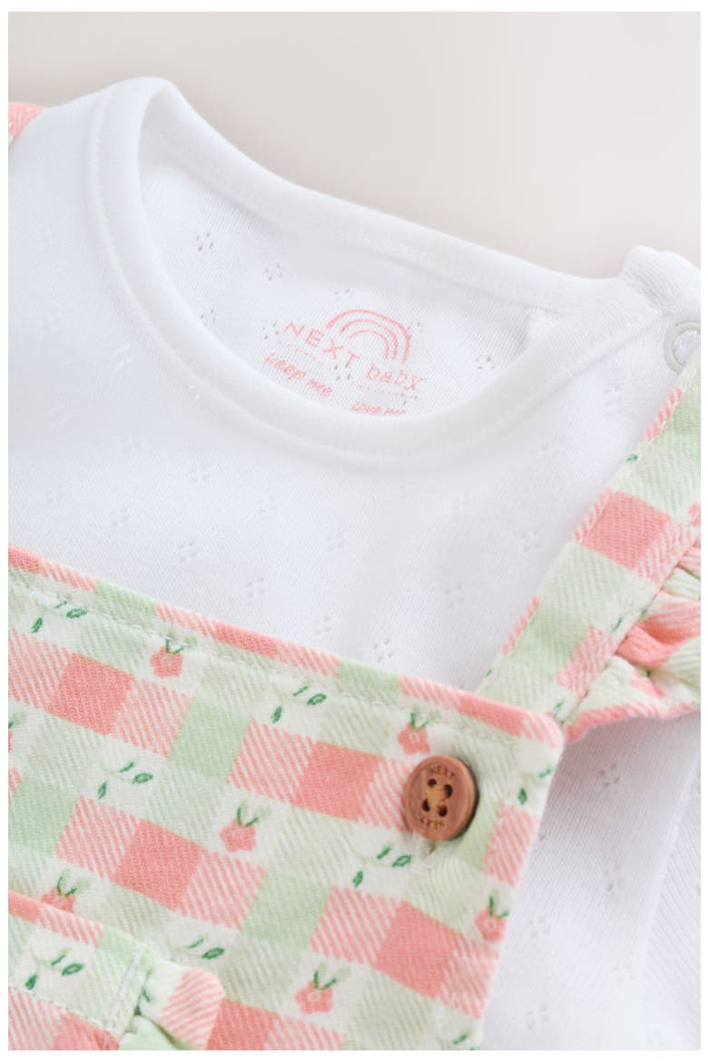 Pastel Gingham Frill Romper & Bodysuit Set, Alternate, color, PINK