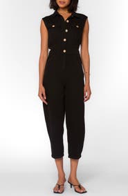 VELVET HEART Maggie Cotton Blend Crop Jumpsuit