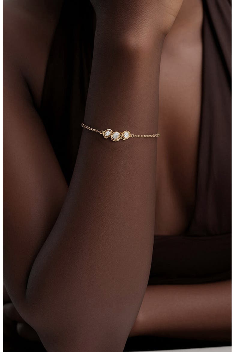 Mavlo Chain Crystal Bracelet In Gold & Crystals, Alternate, color, Gold