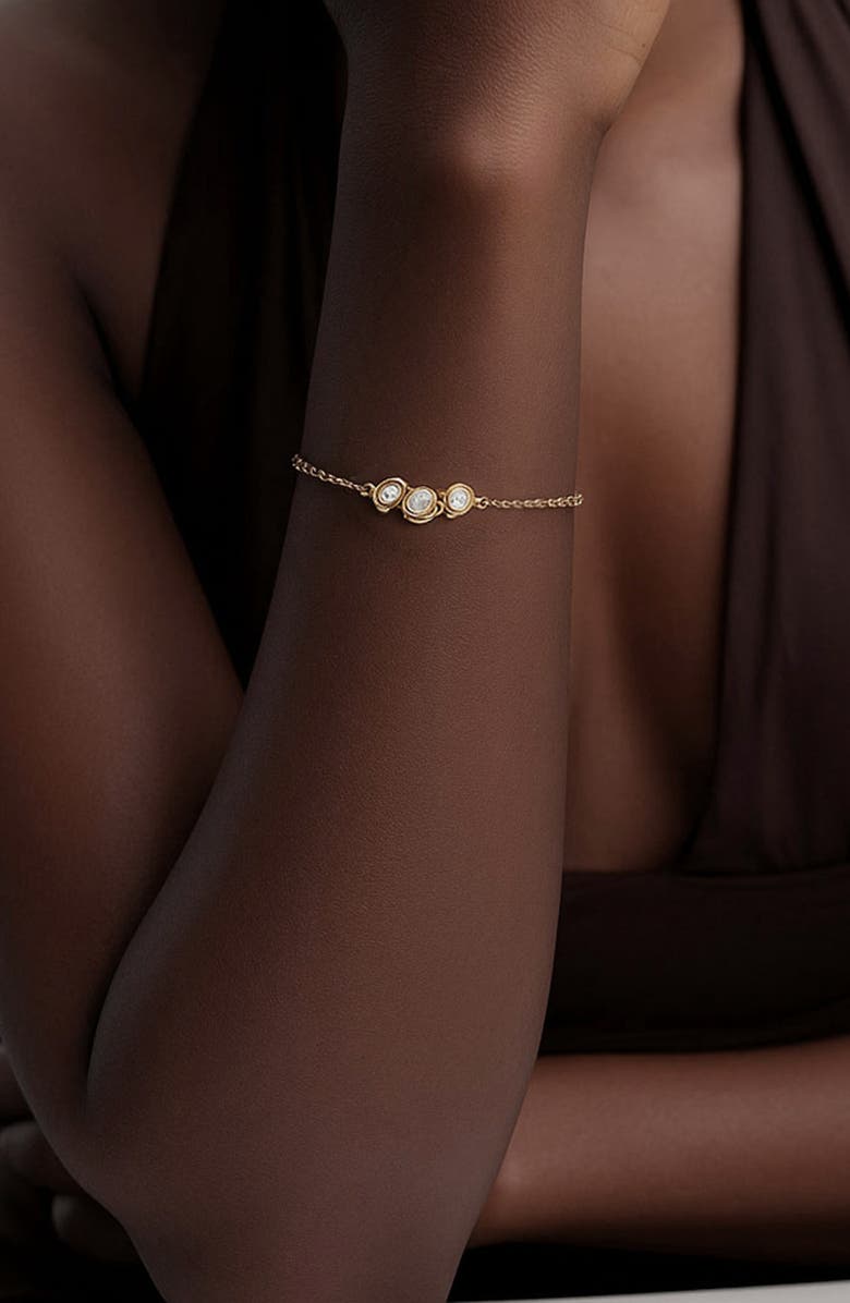 YOJ Mavlo Chain Crystal Bracelet In Gold & Crystals, Alternate, color, Gold