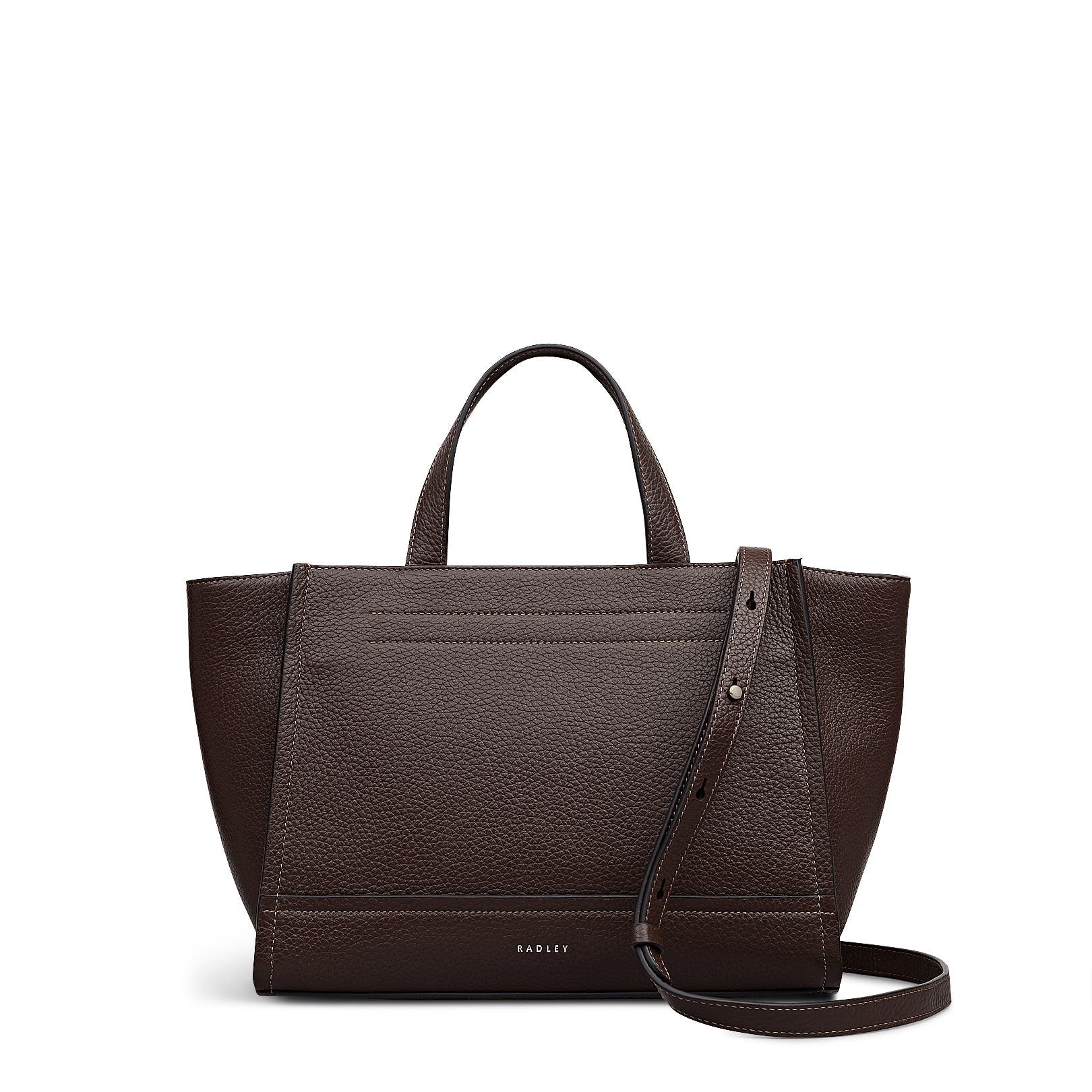 Radley Oak Street Medium Ziptop Satchel Bag, Main, color, Dark Oak