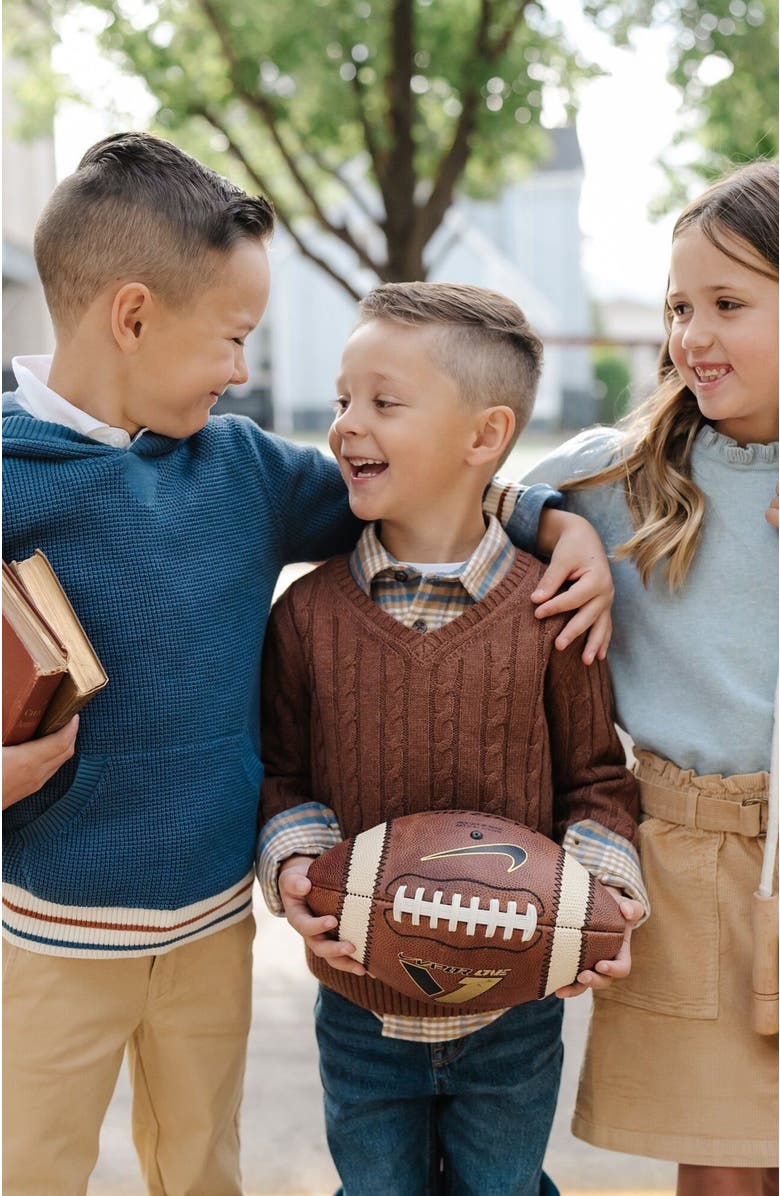 Hope & Henry Boys' Organic Fine Gauge Cable V-Neck Sweater, Kids, Alternate, color, 