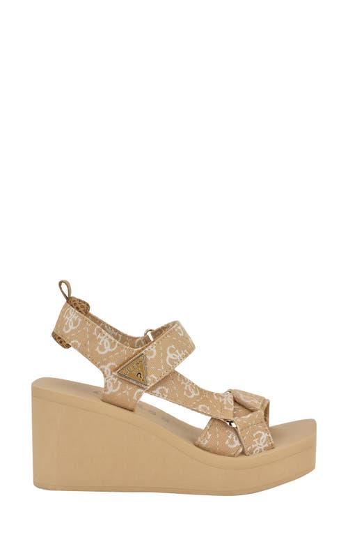 Guess Daysa Slingback Platform Wedge Sandal In Neutral