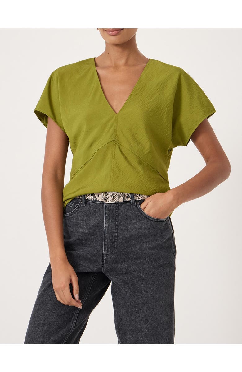 Hush Grace Air Flow Short Sleeve Top, Alternate, color, Dark Olive Green