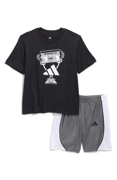 Kids' Cotton Graphic T-Shirt & Mesh Shorts Set (Little Kid)