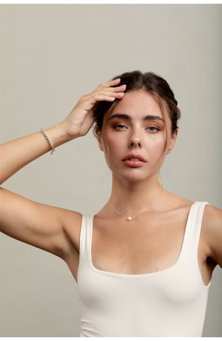 Set & Stones Charlize Pearl Necklace, Alternate, color, Silver / White