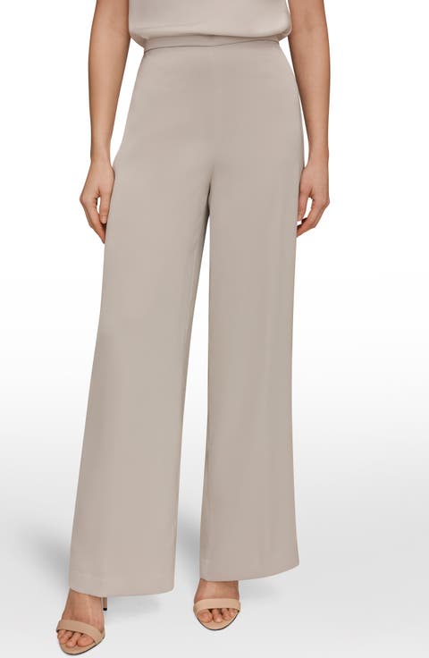 Wide Leg Pull-On Pants