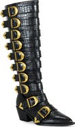 AZALEA WANG Graziana Knee High Buckle Boot
