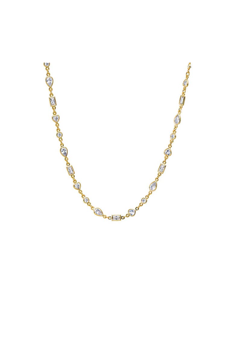 BY ADINA EDEN Colored CZ Multishape Tennis Style Necklace, Main, color, Gold