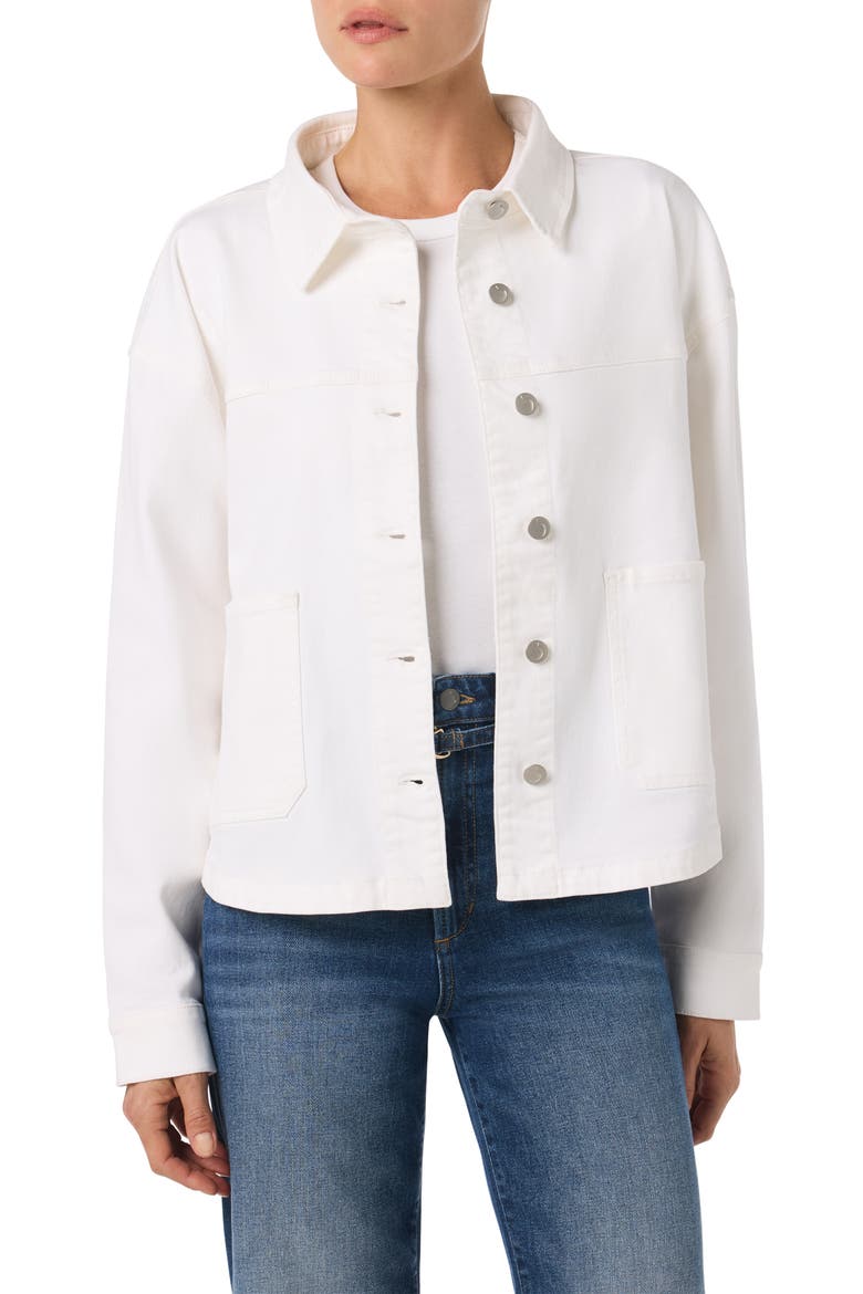 Oversize Denim Jacket, Main, color, WHITE