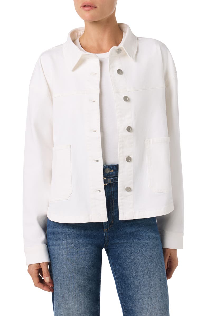 Joe's Oversize Denim Jacket, Main, color, White