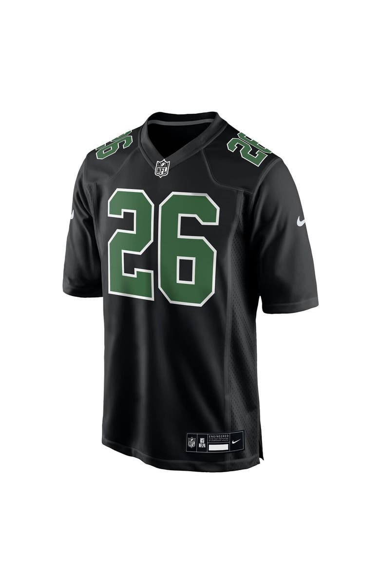 Nike Men's Nike Saquon Barkley Carbon Black/Kelly Green Philadelphia Eagles Fashion Game Jersey, Alternate, color, Black
