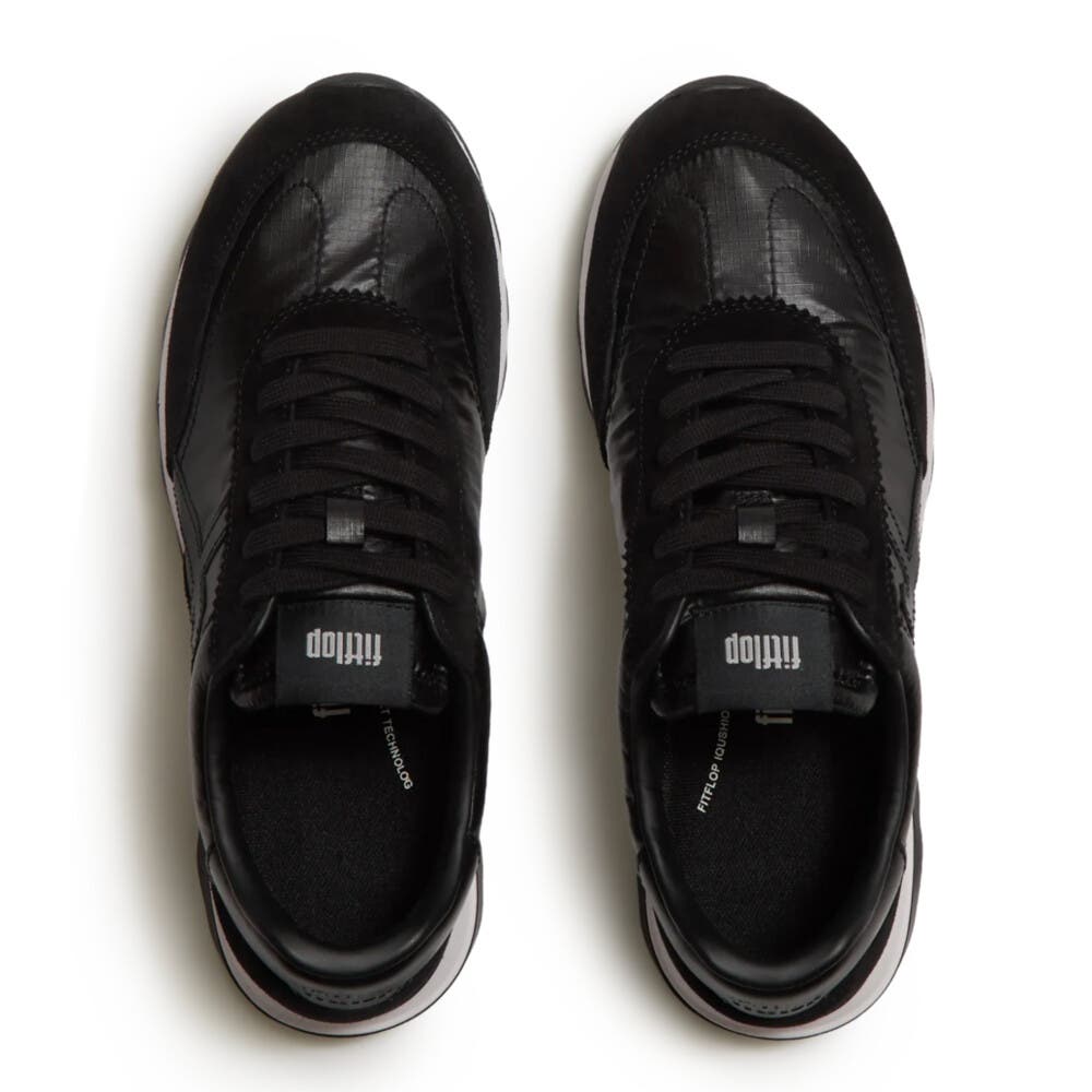 FitFlop Retro-Q Ff Met-Suede Sneakers, Alternate, color, Black