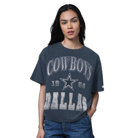 Women
s Starter Heather Navy Dallas Cowboys Oversized Hall of Fame T-Shirt