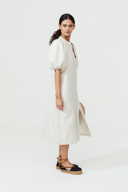 Lanhtropy Bubble Linen Dress In Natural In Natural