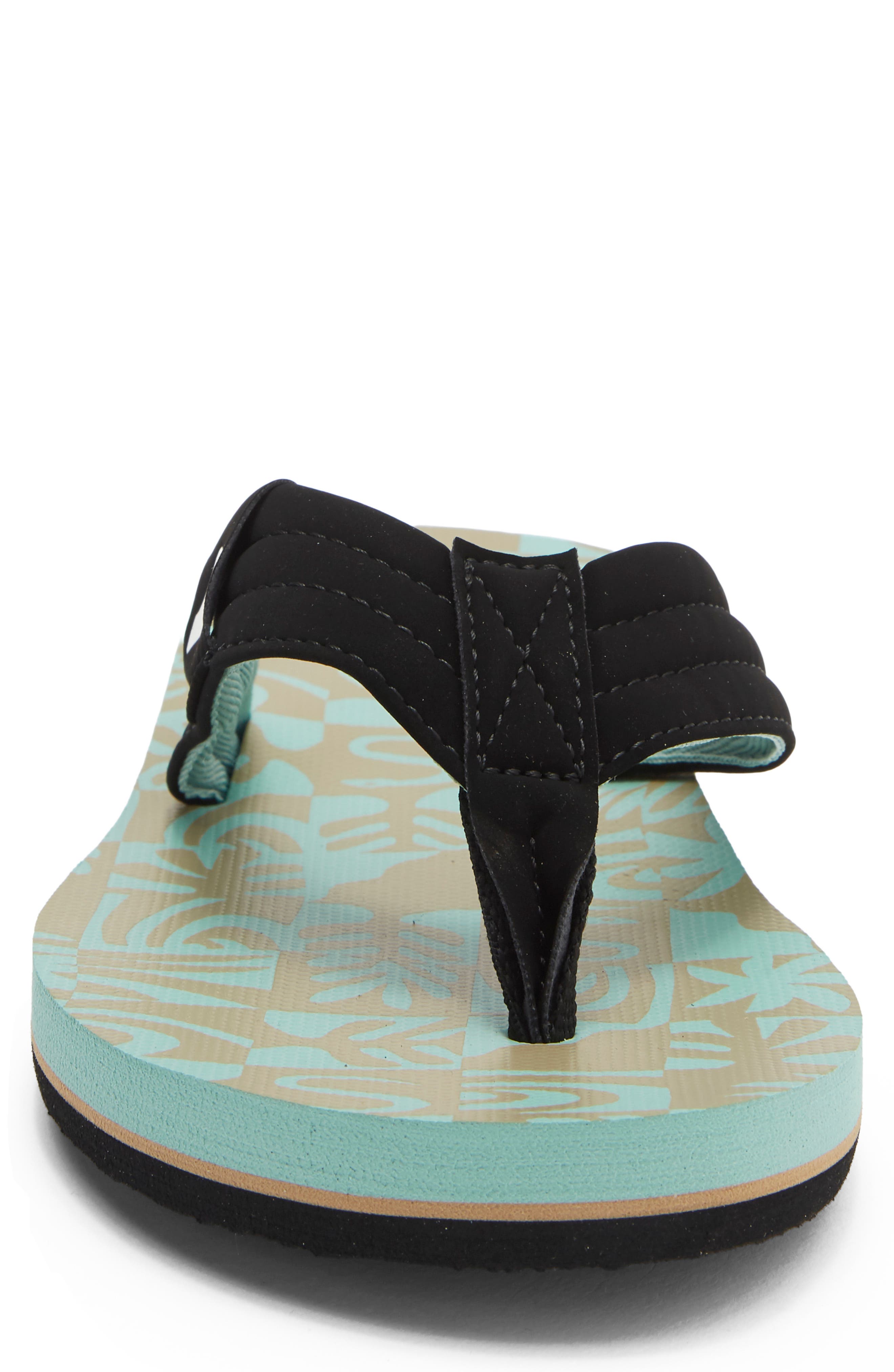 Moncata Layback Flip Flop, Alternate, color, BLACK/ DARK GREEN/ DARK BROWN