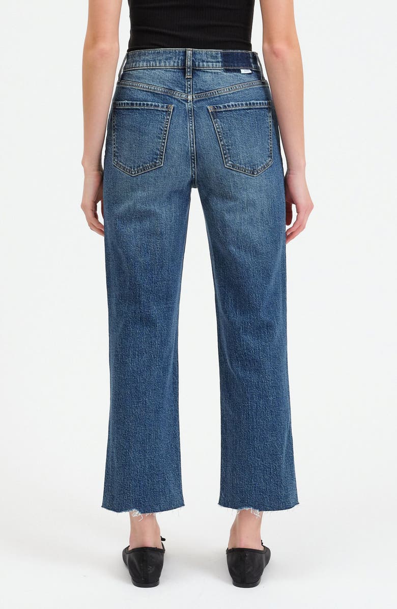 DAZE Sundaze Raw Hem High Waist Crop Straight Leg Jeans, Alternate, color, 