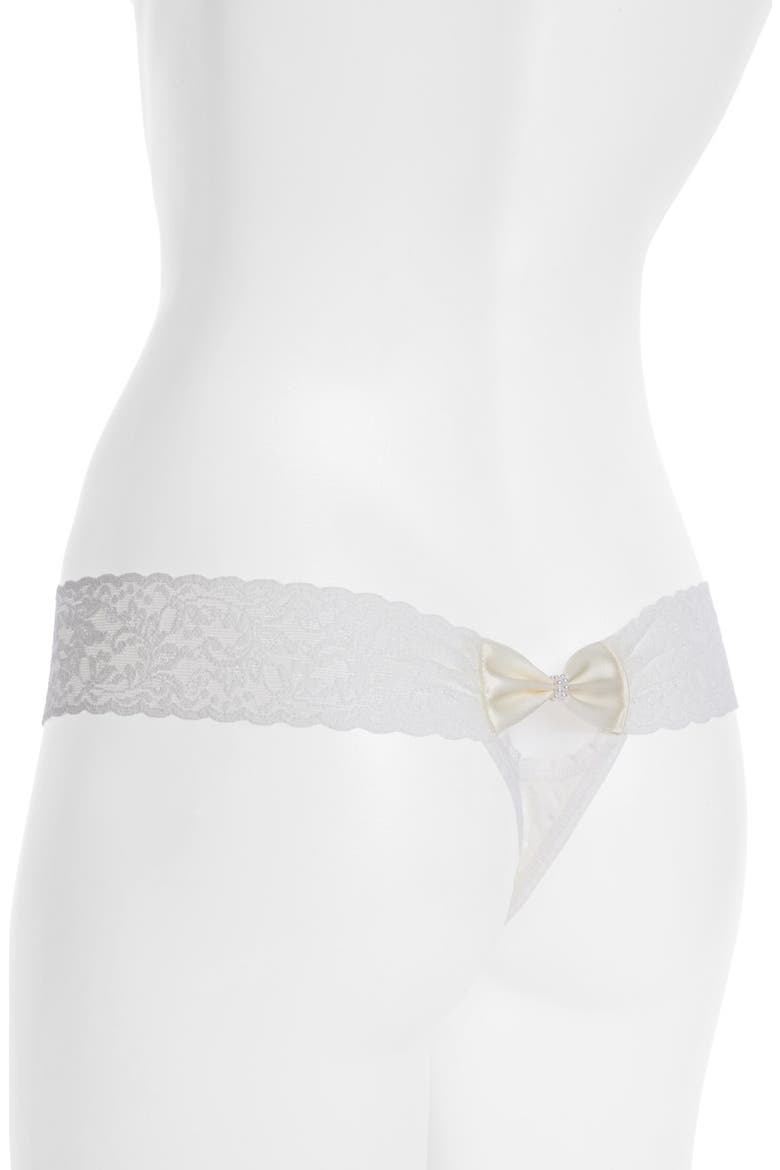 'Pearl' Low Rise Thong, Alternate, color, LIGHT IVORY
