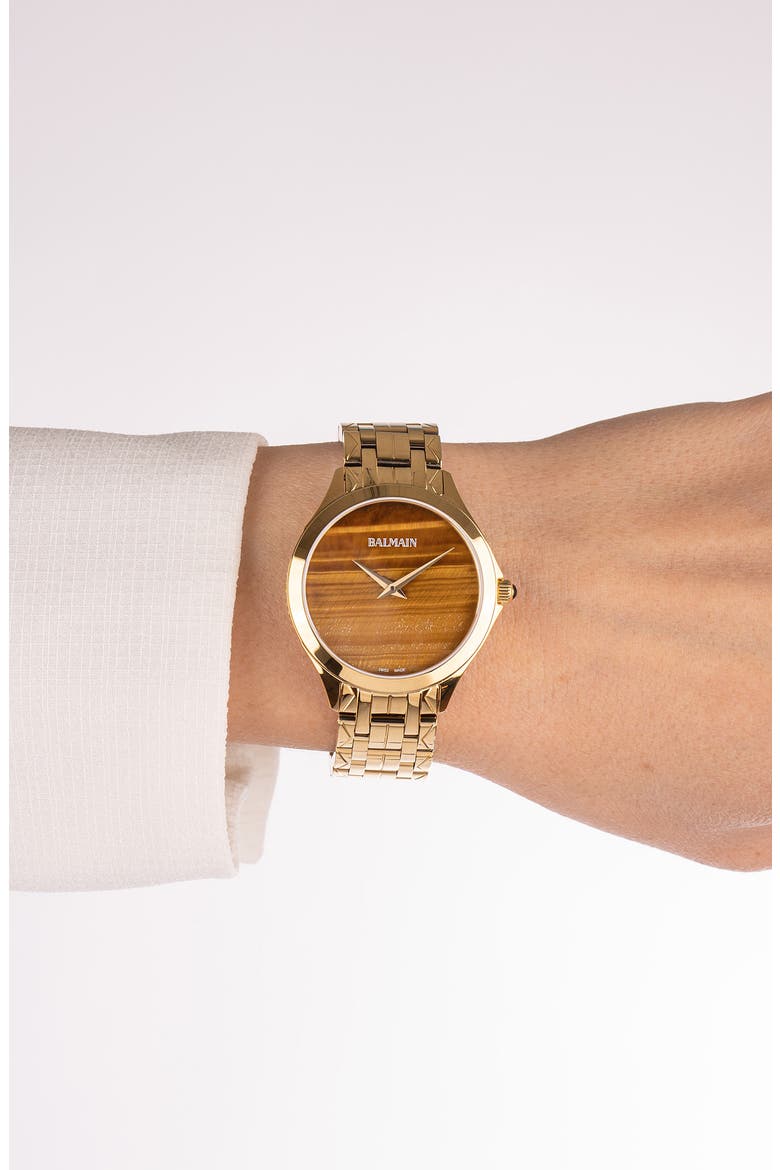 Flamea Bracelet Watch, 34mm, Alternate, color, GOLD/ BROWN