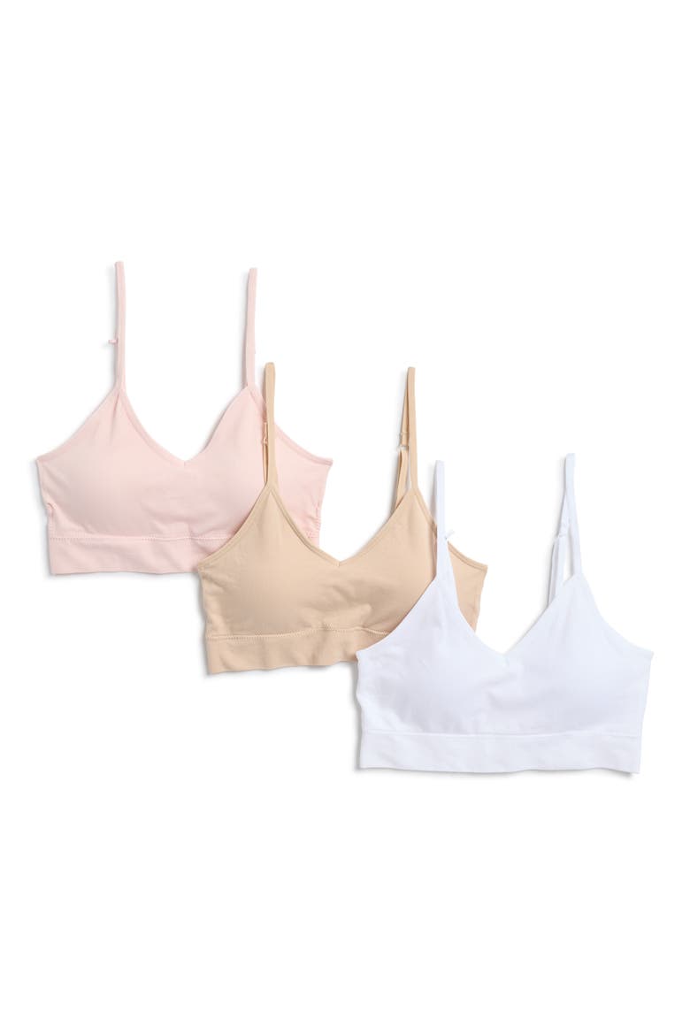 Assorted 3-Pack Everyday Bralettes, Alternate, color, WHITE MULTI
