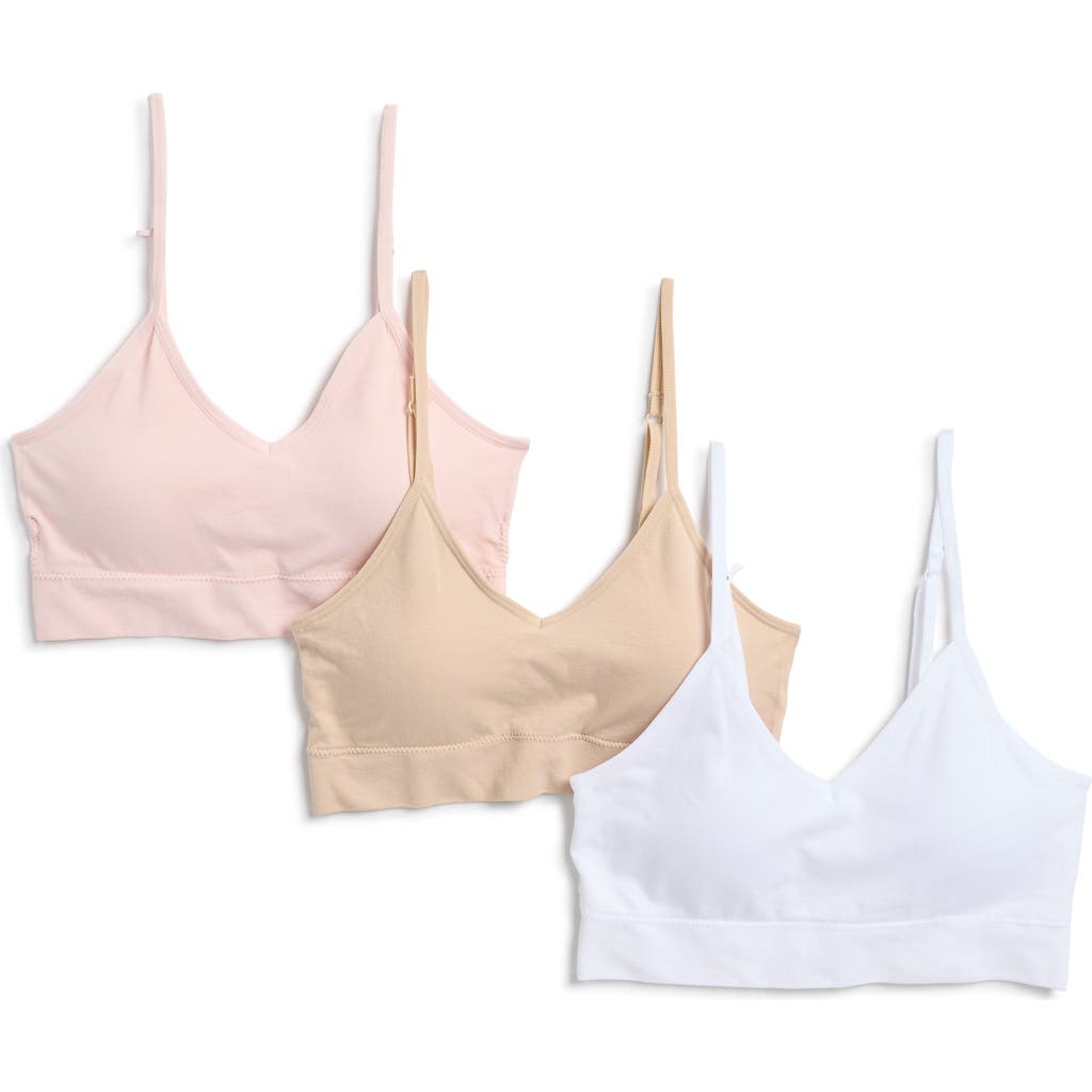 Nordstrom Rack Assorted 3-pack Everyday Bralettes In White Multi