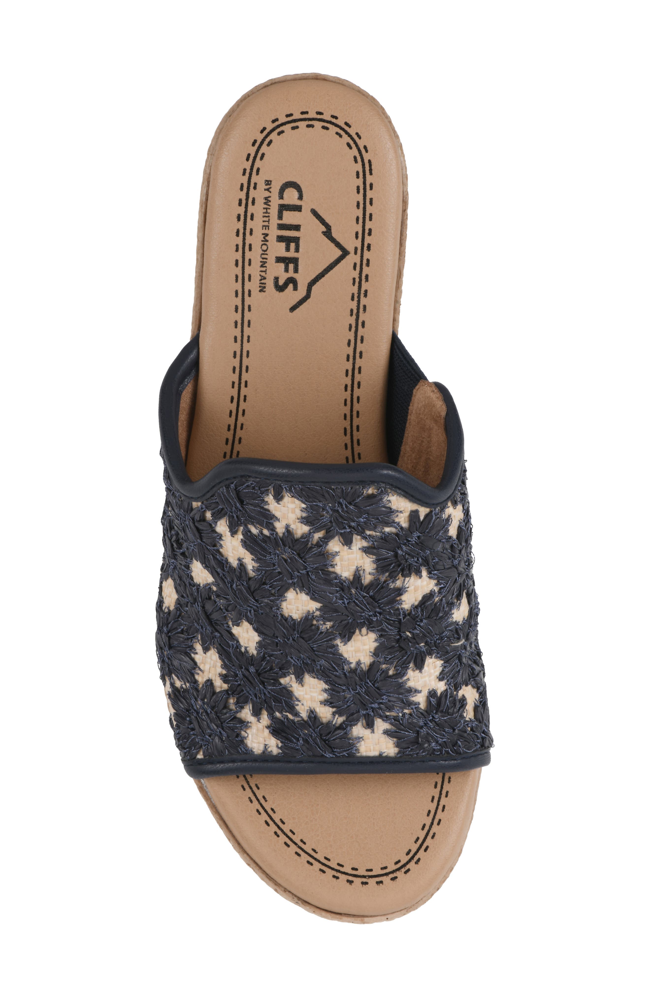 Bizzie Platform Wedge Espadrille Sandal, Alternate, color, DARK BLUE/ FABRIC
