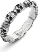 Degs & Sal Men's Sterling Silver Mini Skull Head Ring