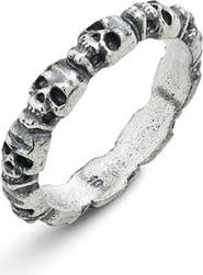 Degs & Sal Men's Sterling Silver Mini Skull Head Ring
