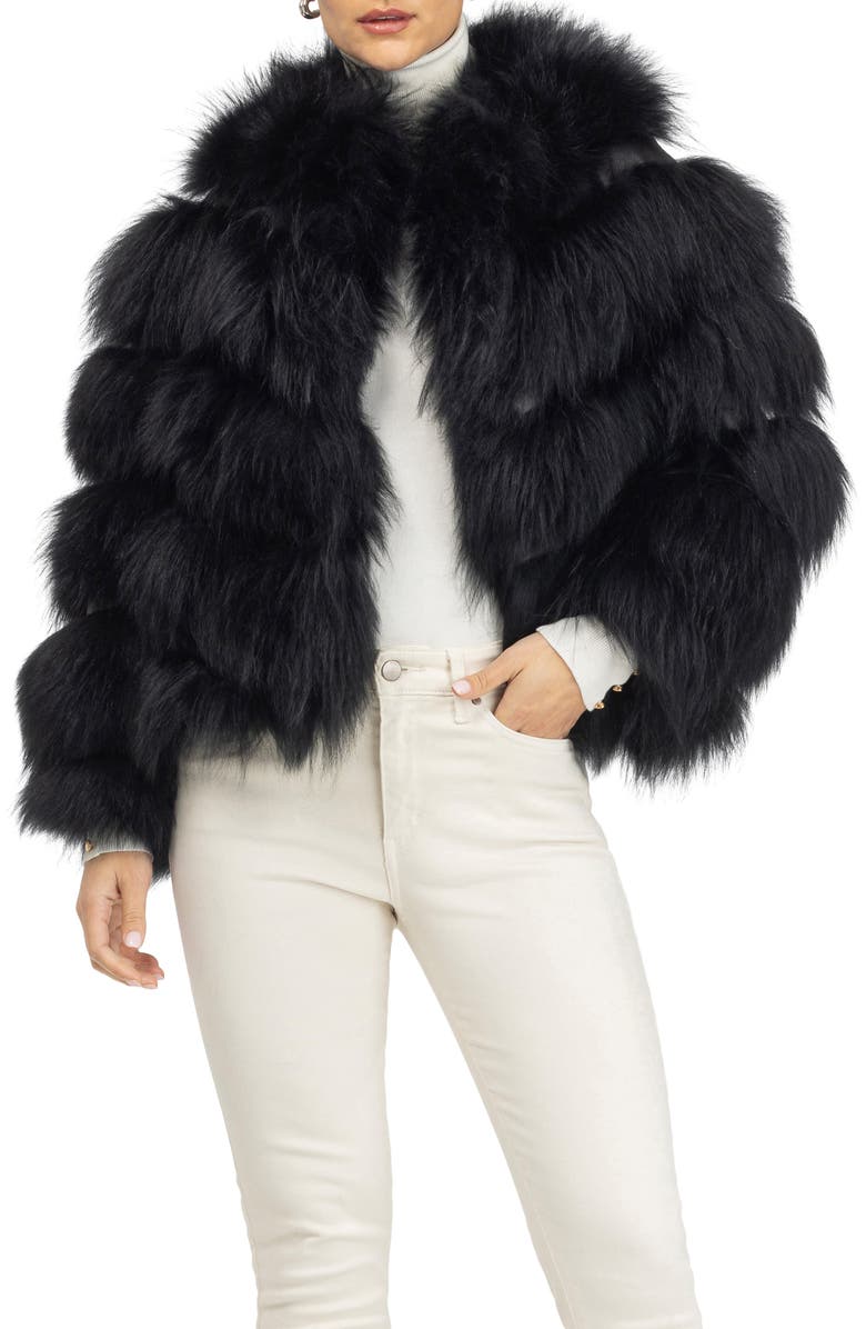 GORSKI Genuine Shearling Jacket, Main, color, Black