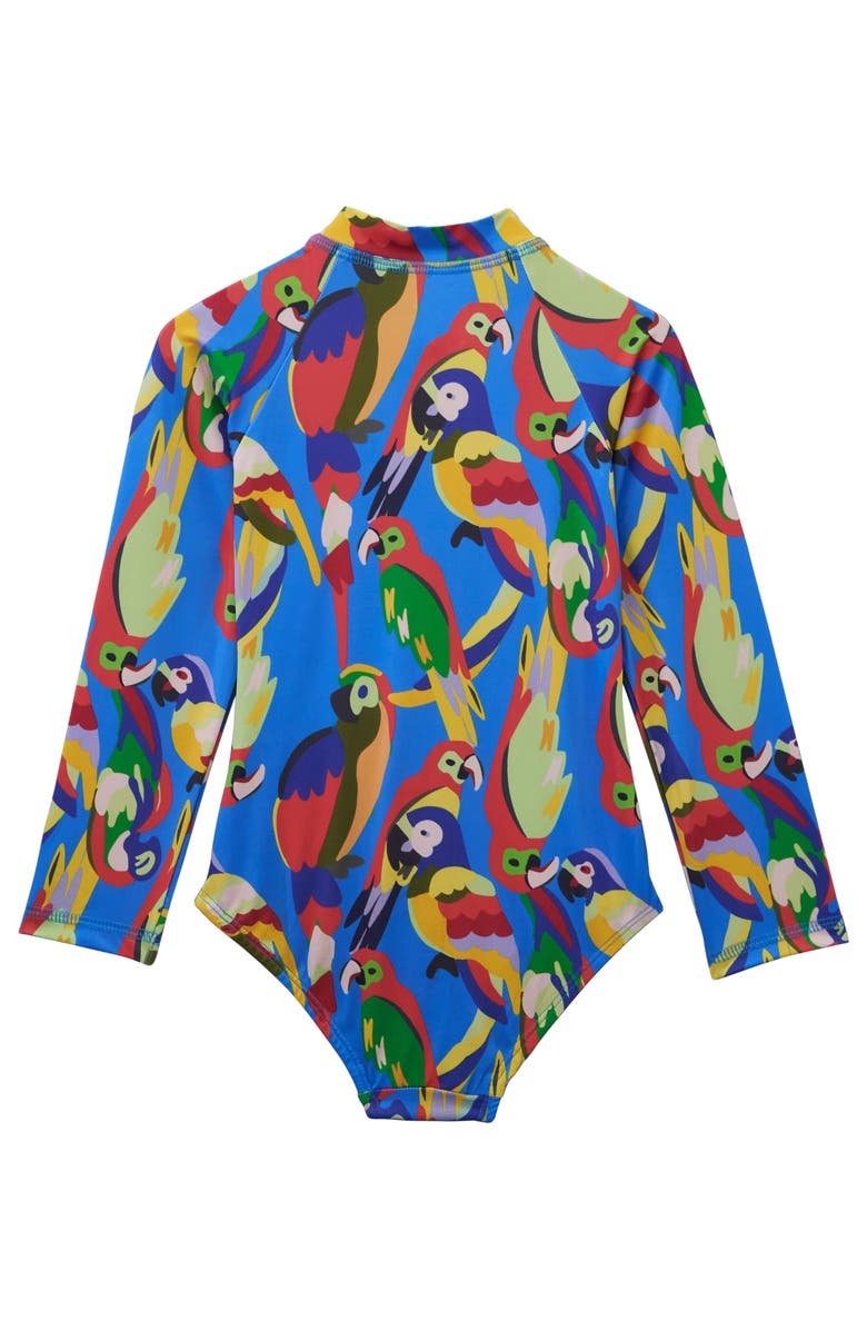 Roarsome Parrot Swim Suit, Alternate, color, Bright Blue