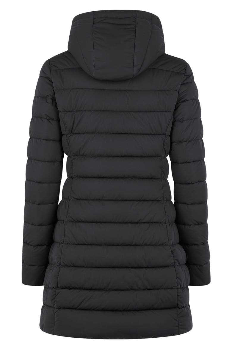 Seal Stretch Water Resistant Quilted Coat, Alternate, color, BLACK