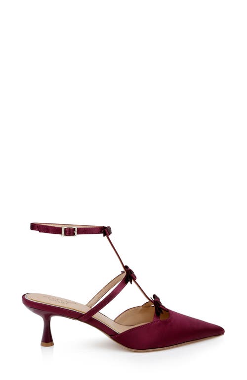 Jewel Badgley Mischka Elisabetta Ankle Strap Pointed Toe Kitten Heel Pump