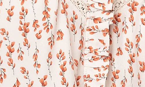 Gibsonlook Long Sleeve Crochet Trim Blouse In Neutral