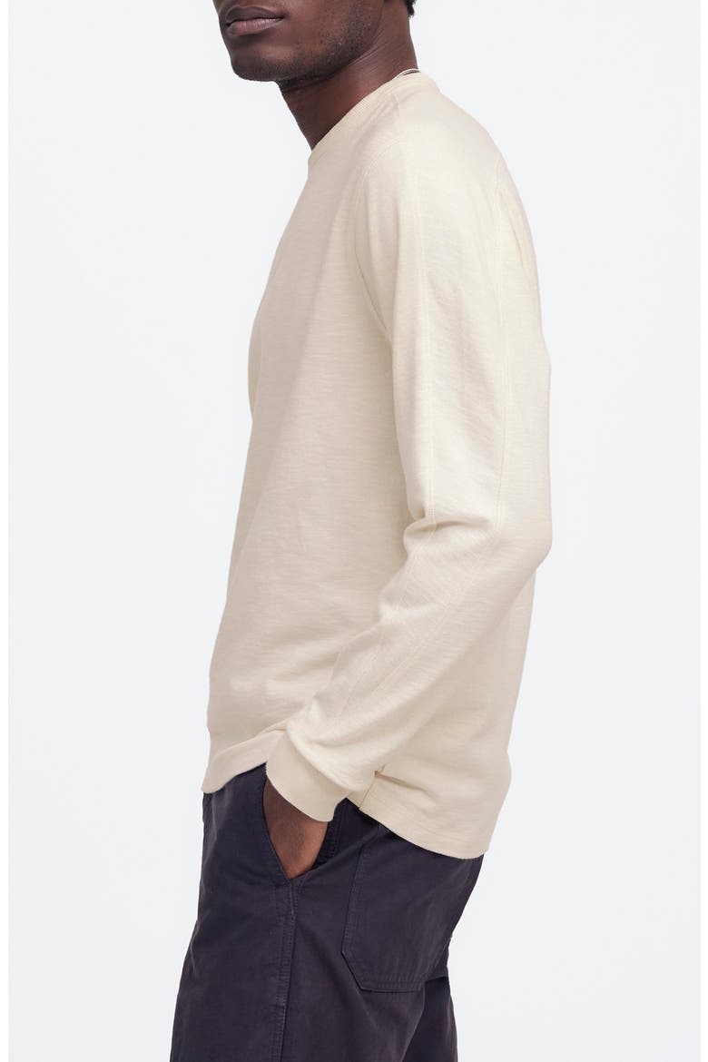 Long Sleeve Heavyweight Slub Cotton T-Shirt, Alternate, color, VINTAGE IVORY