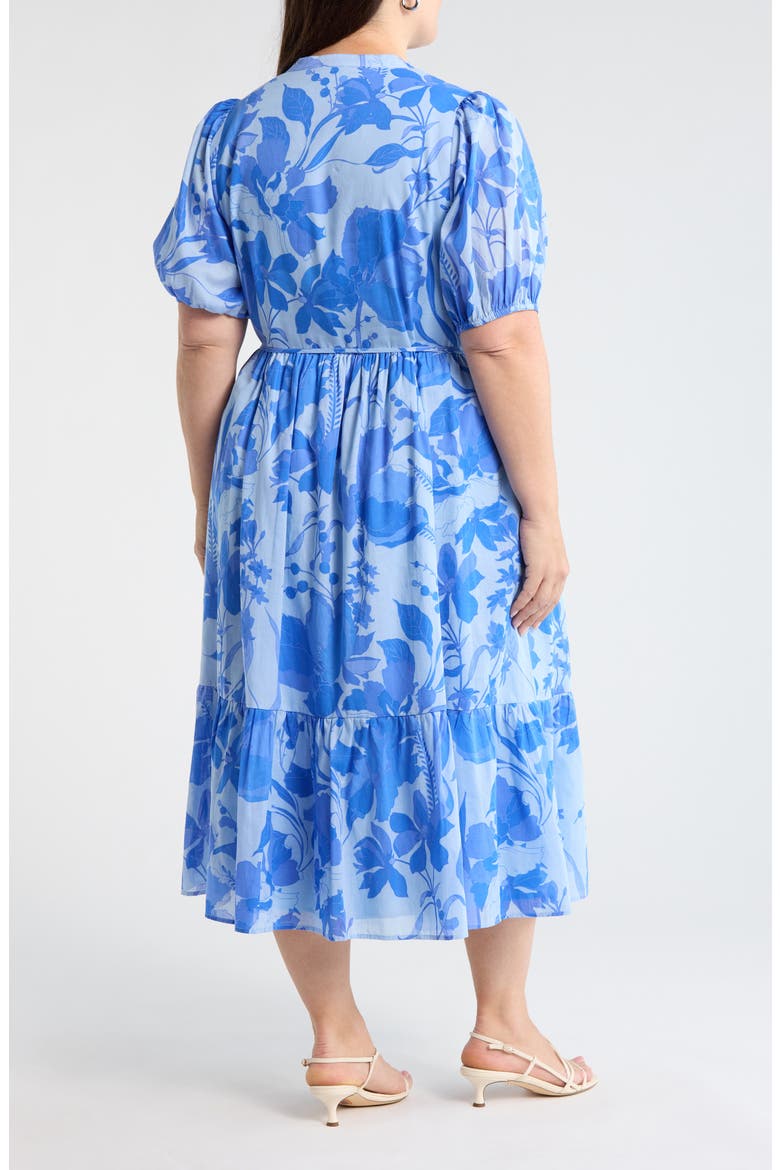 Beth Floral Button-Up Tiered Shirtdress, Alternate, color, LIGHT-BLUE-MULTI