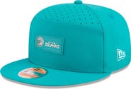 New Era Men's New Era Aqua Miami Dolphins 2025 Sideline Throwback Split Panel 9FIFTY Snapback Hat