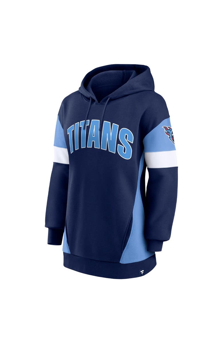 FANATICS Women's Fanatics Branded Navy/Light Blue Tennessee Titans Lock It Down Pullover Hoodie, Alternate, color, 