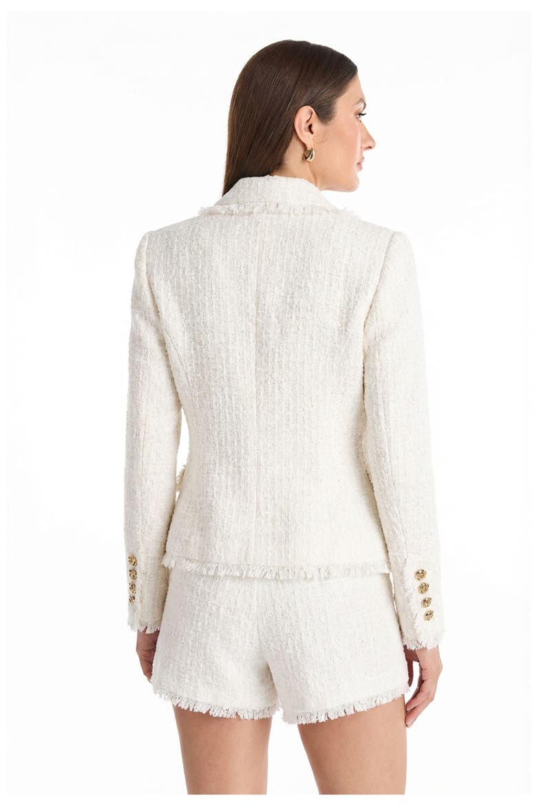 Giselle Single-Breasted Tweed Blazer, Alternate, color, White
