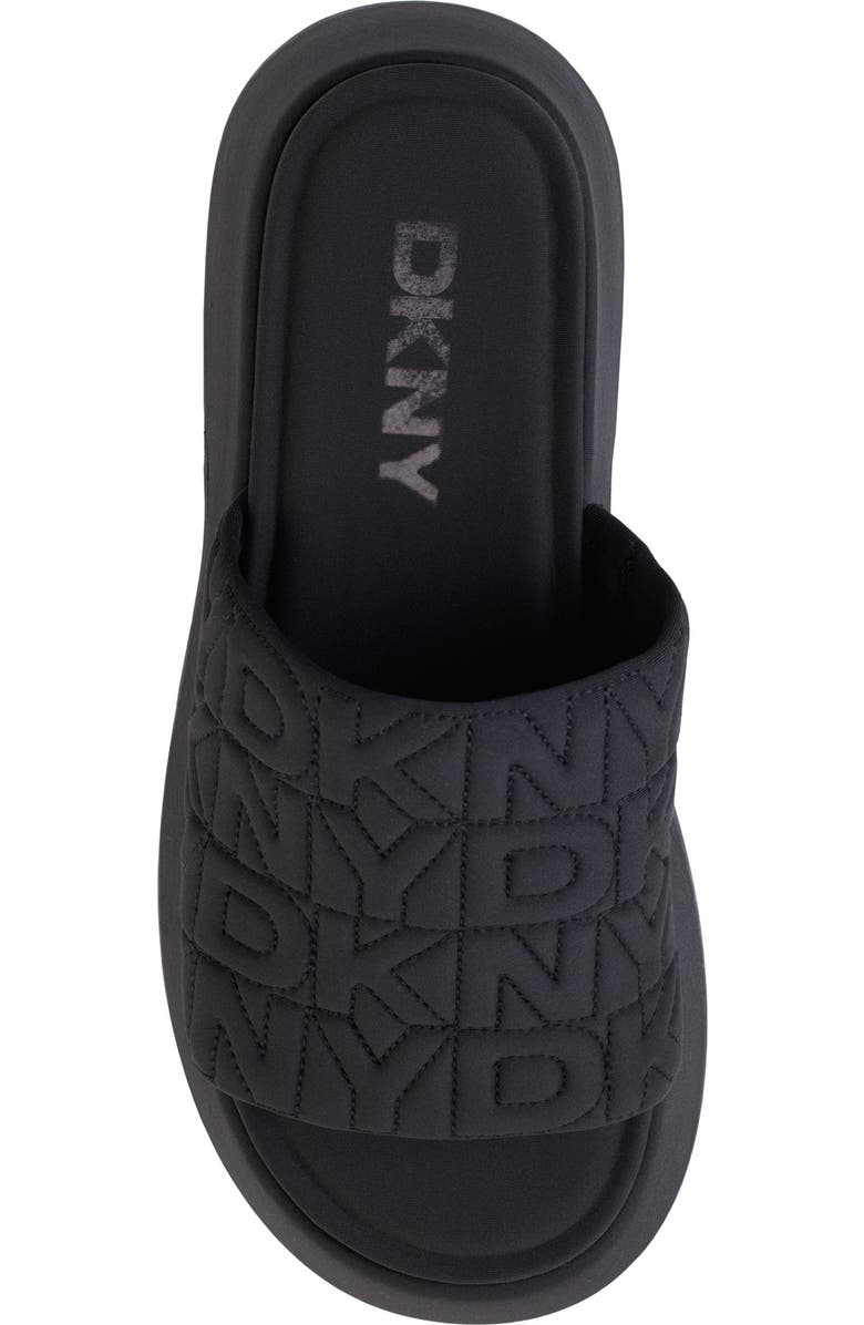 DKNY Logo Quilt Platform Sandal, Alternate, color,