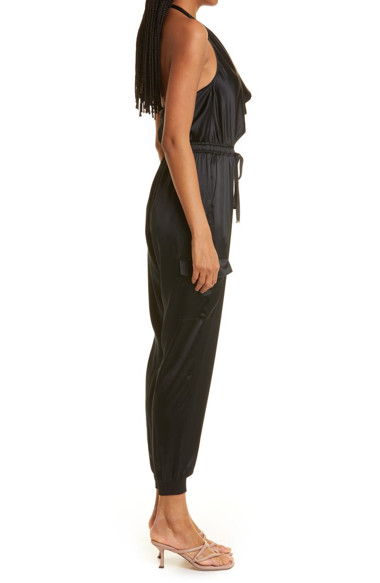 CAMI NYC Jackie Halter Neck Stretch Silk Jumpsuit, Alternate, color, 