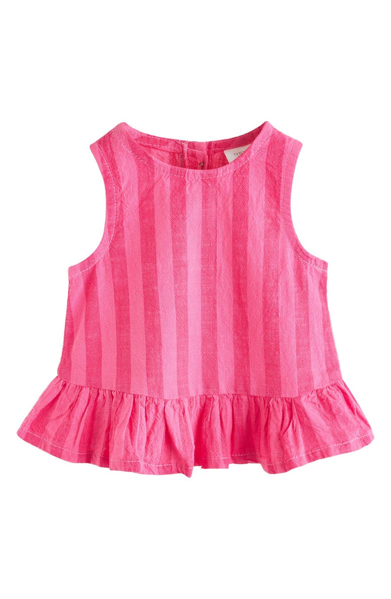 NEXT Stripe Peplum Top & Pants Set, Alternate, color, Red Stripe