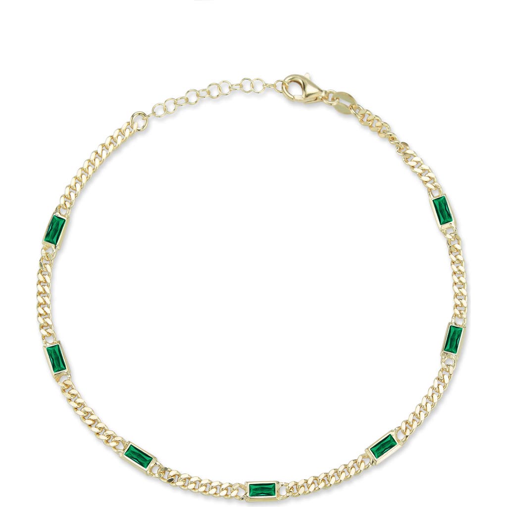 Chloe & Madison Chloe And Madison Cubic Zirconia Curb Anklet In Gold