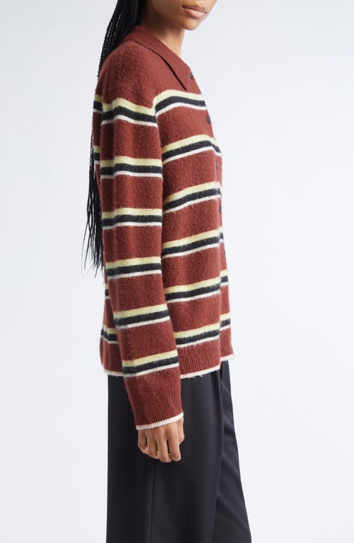 Zankov Andrew Stripe Merino Wool & Cashmere Cardigan In Brown