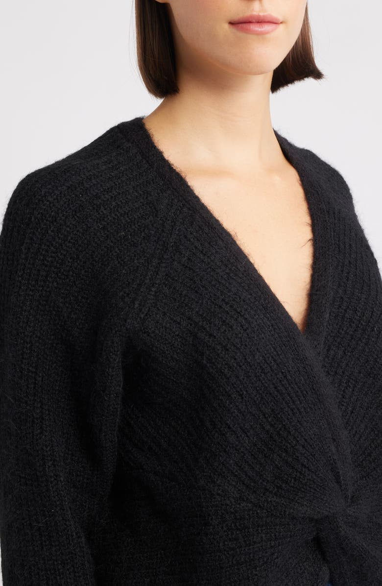 Hatley Twist Front Sweater, Alternate, color, Black