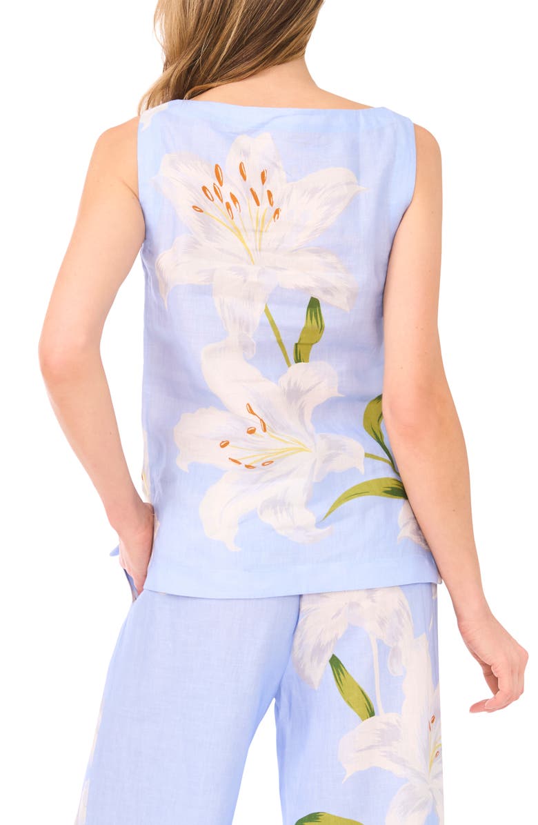 Ted Baker Matia Floral Print Sleeveless Top, Alternate, color, Blue Surf