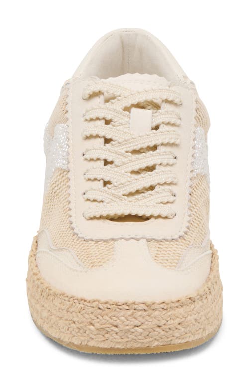 Dolce Vita Notice Beaded Mesh Sneaker In Natural Multi Burlap