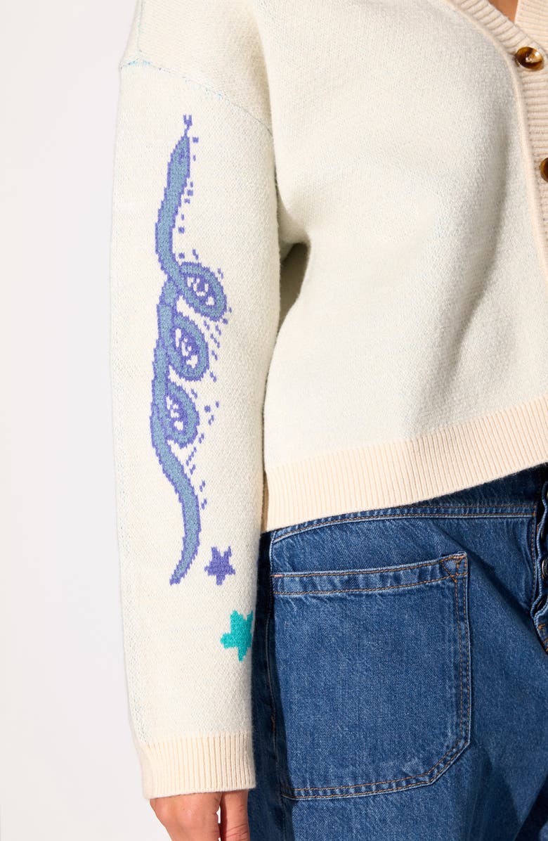 Spiritual Gangster Hourglass Delaney Cardigan, Alternate, color, Winter White