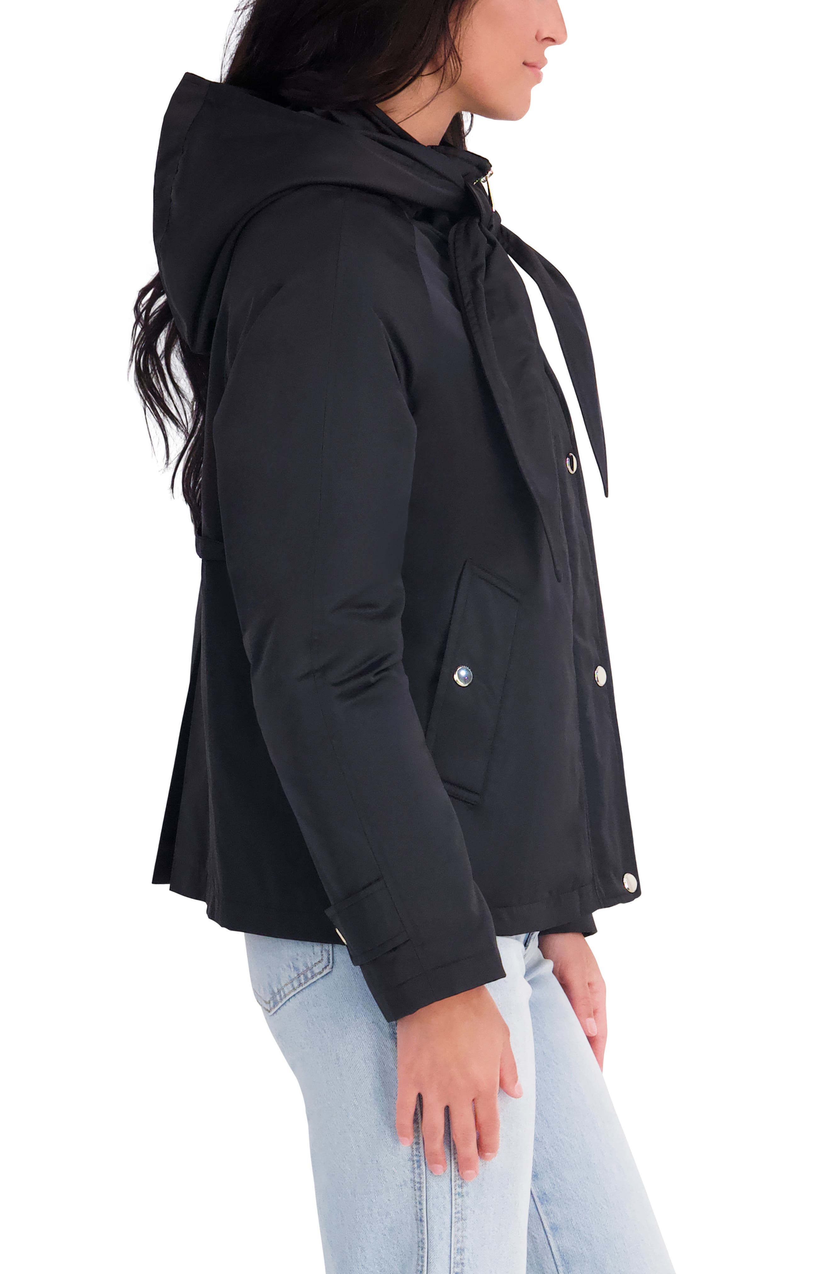 Kensie Quilted Satin Jacket with Bow (Women) | Nordstromrack