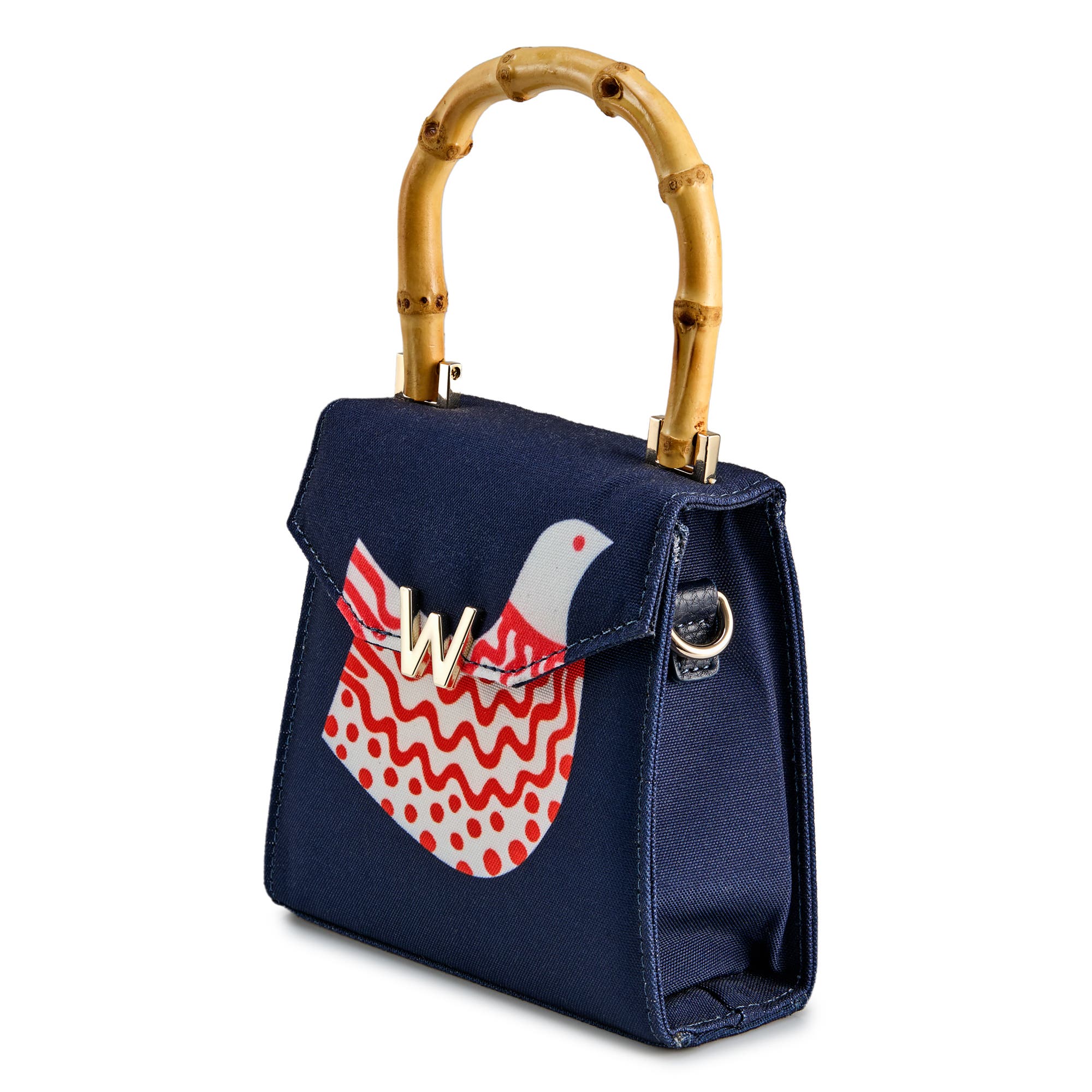 Evie Small Bag, Alternate, color, Navy Bird