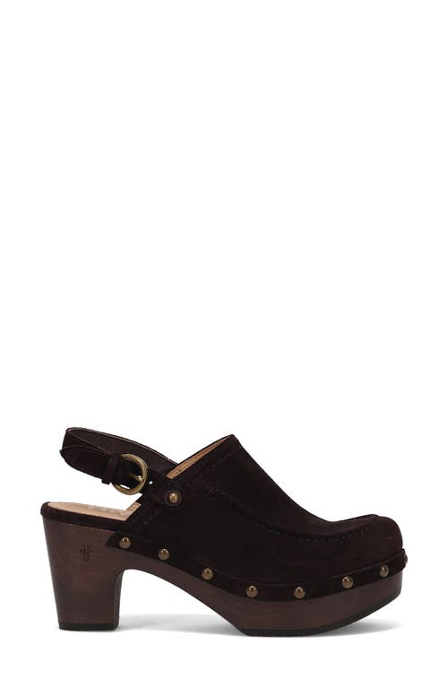 Frye Jessica Suede Slingback Clogs In Brown